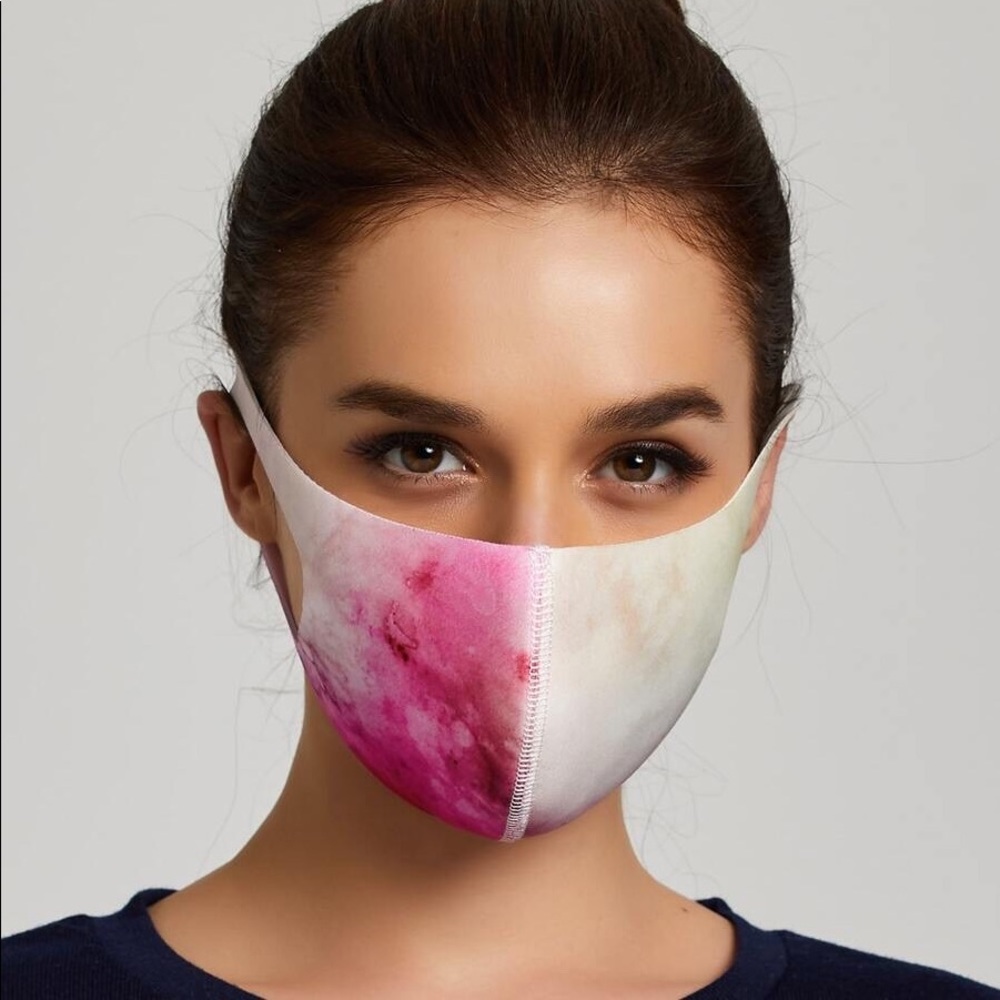 Set 2 pink tie dye face mask
